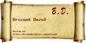 Brozsek Dezső névjegykártya
