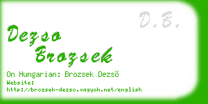 dezso brozsek business card